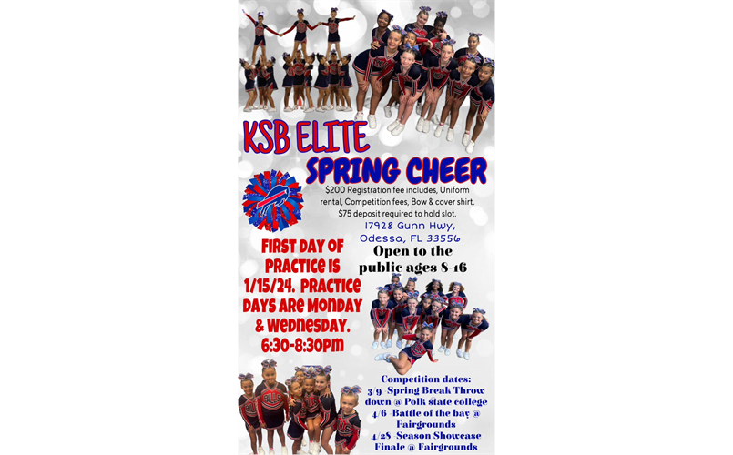 CLICK HERE for: 2024 SPRING Cheer Registration