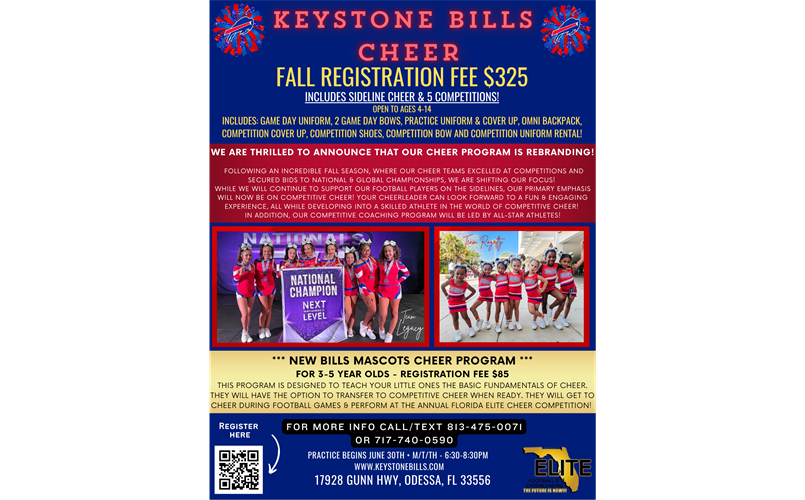 CLICK HERE for: 2025 Fall Cheer Registration